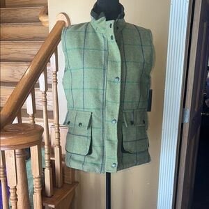 Walker and hawkes wool hunting walking green derby gilet womens size 10
